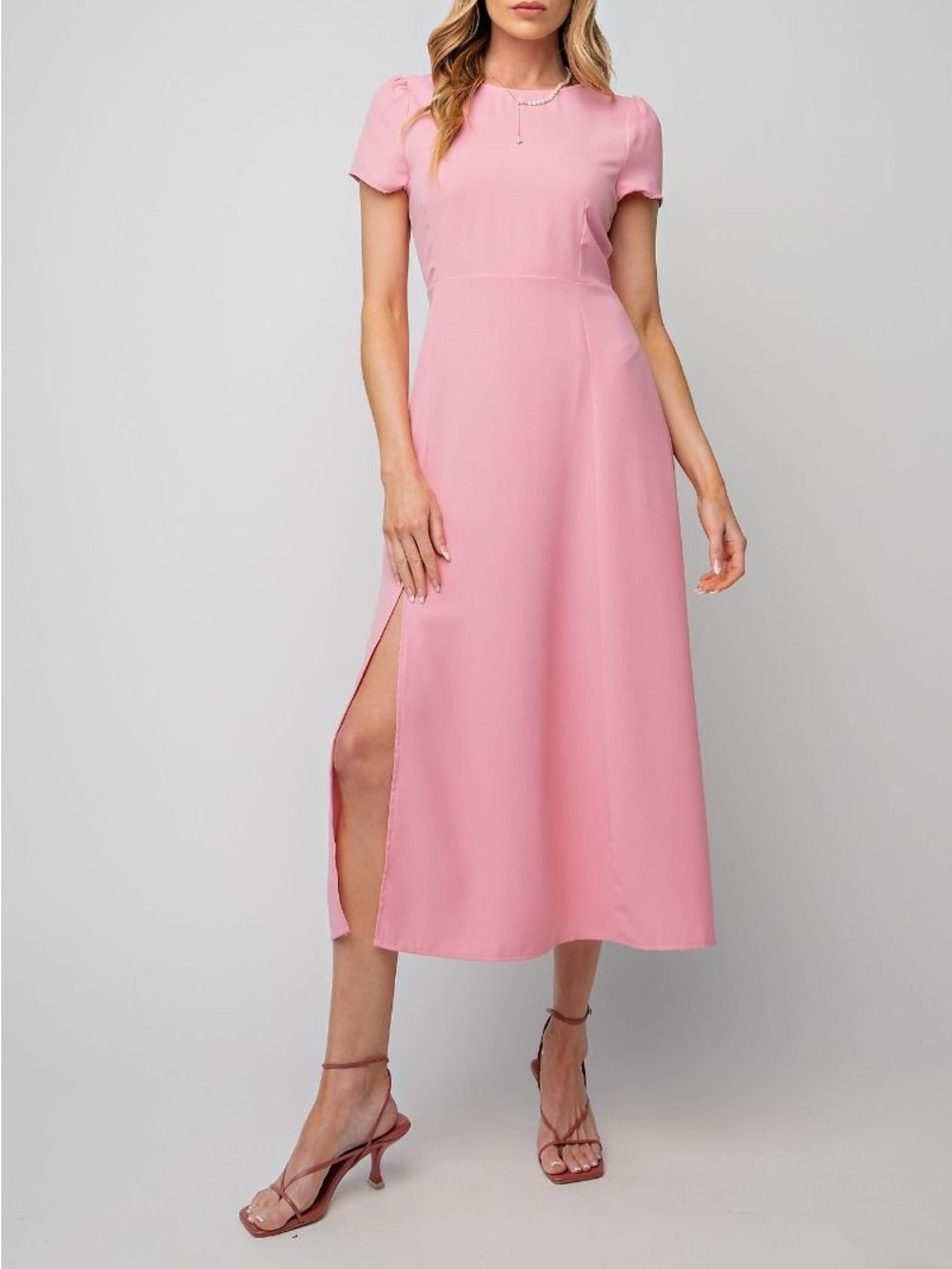 NWT EASEL Retro Pink Cut Out Midi Dress S M L